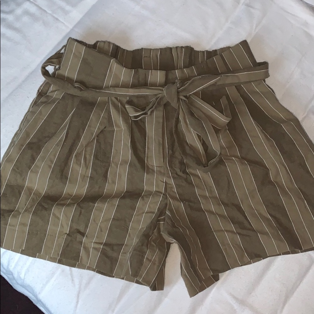 Green stripped shorts